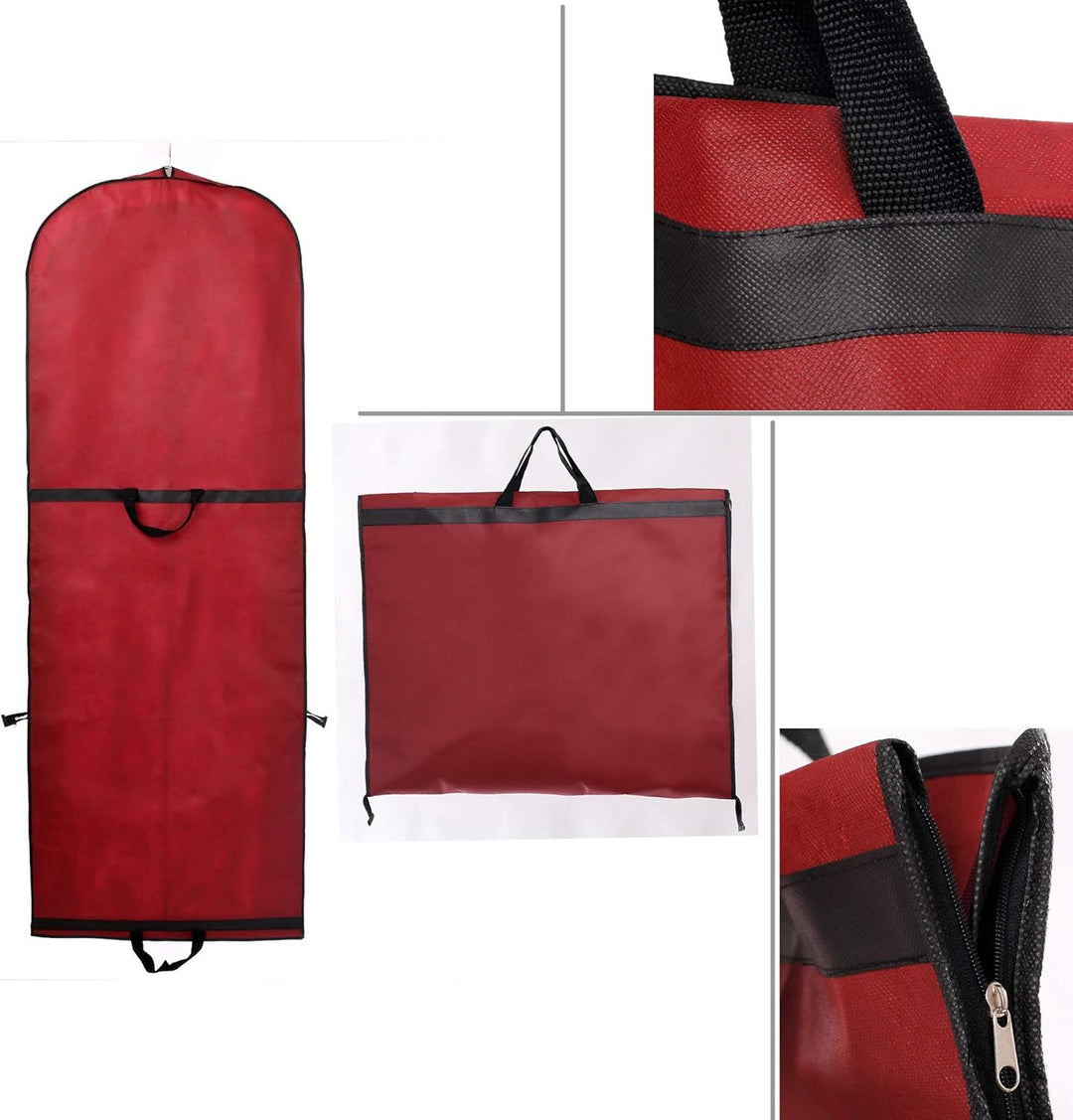 TUKA [3st.] Faltbar 150cm Atmungsaktiver Kleidersack mit Reissverschluss, Schutzhülle für Kleider/An