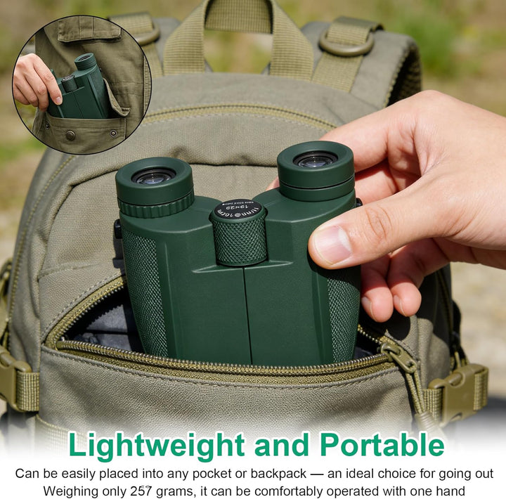 Fernglas Klein, 12 × 25 Fernglas Erwachsene Faltbar Binoculars Feldstecher Ferngläser mit Tragetasch