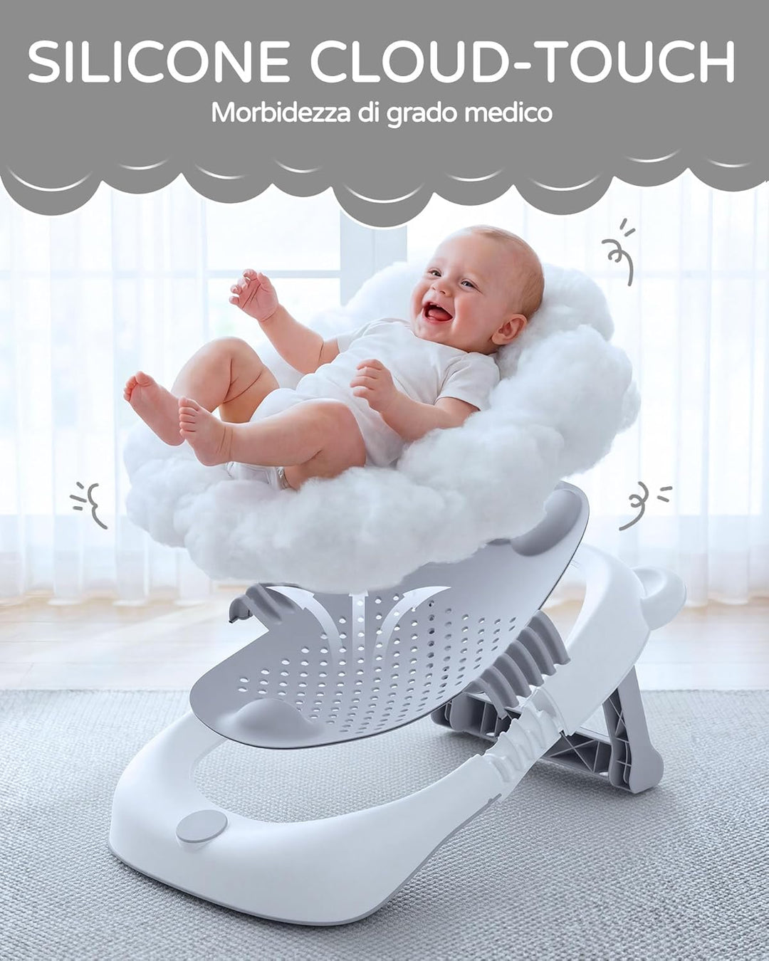 Faltbare Babybadewanne,Badewannenstütze für Neugeborene und Kleinkinder mit rutschfesten Saugnäpfen,