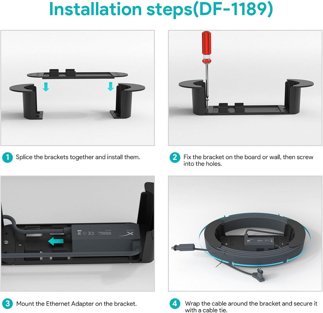 EDUP Starlink Ethernet-Kabelhalter mit Adapterhalter, wandmontierbare Ethernet-Kabelbox, Starlink-In