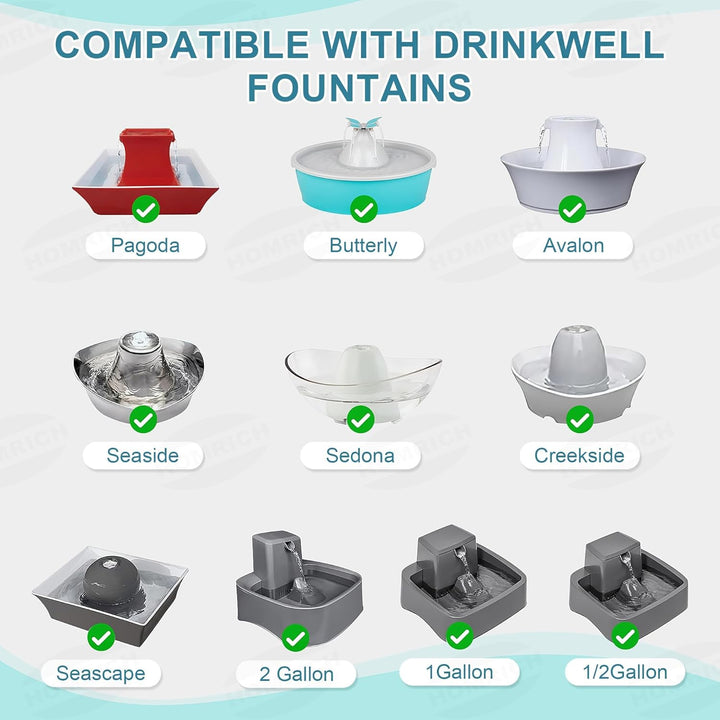 Ersatzfilter für PetSafe Drinkwell, 8 Pack Ersatz Aktivkohlefilter Haustier Trinkbrunnen Filter für