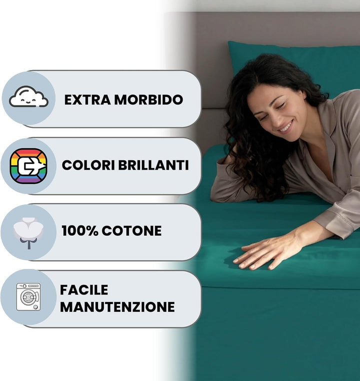 Italian Bed Linen Max Color Bettwäsche-Set, Flasche grün, Doppelte, Flasche Grün