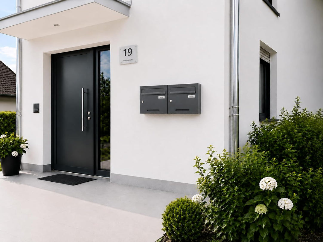 Zedelmaier Mehrfamilienhaus Personalisiert 2er Briefkastensysteme Briefkastenanlage mit Edelstahl Na