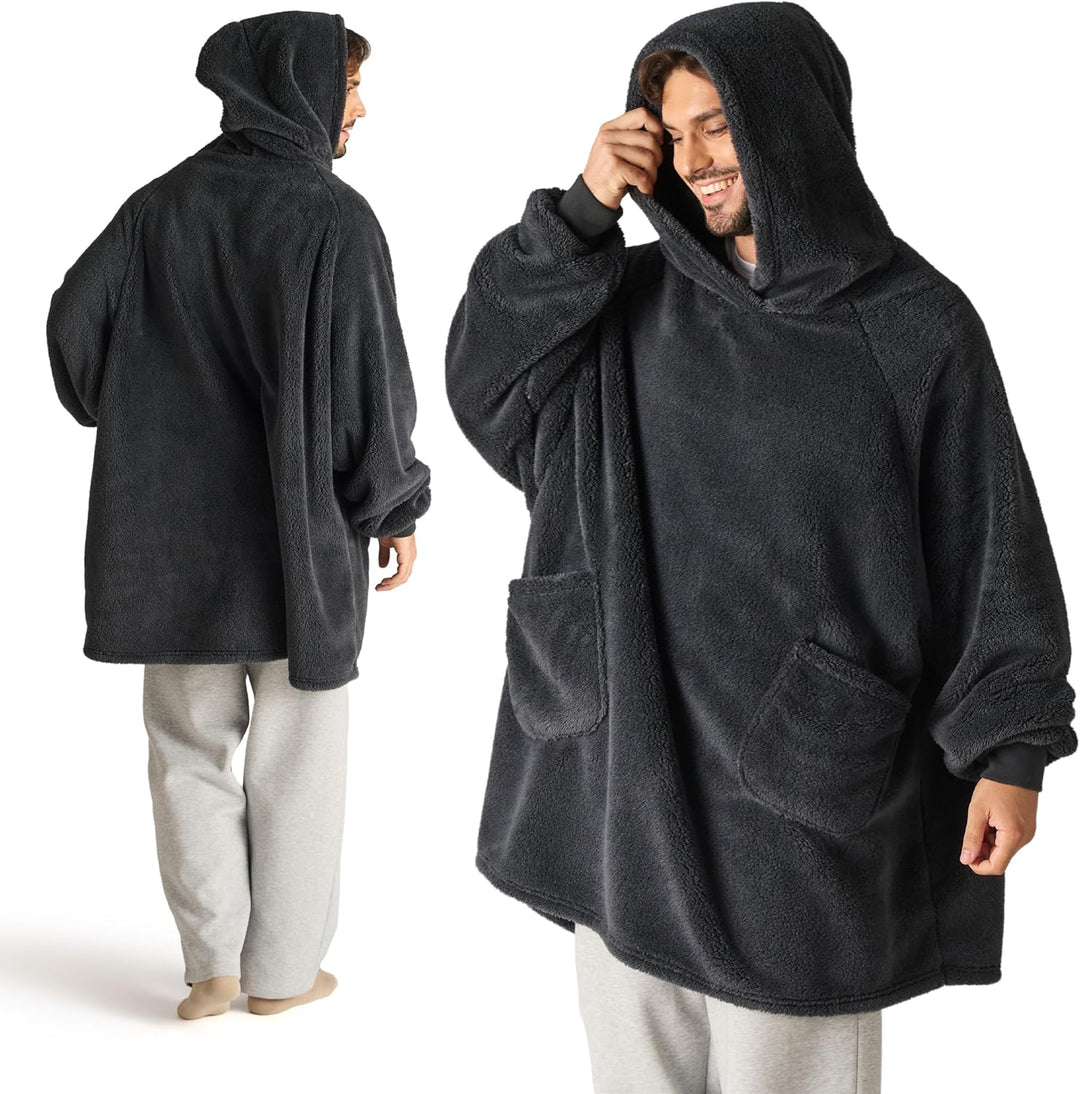 BEDSURE Hoodie Decke mit Ärmeln Deckenpullover - Tragbare Decke zum Anziehen Erwachsene XXL, Übergro