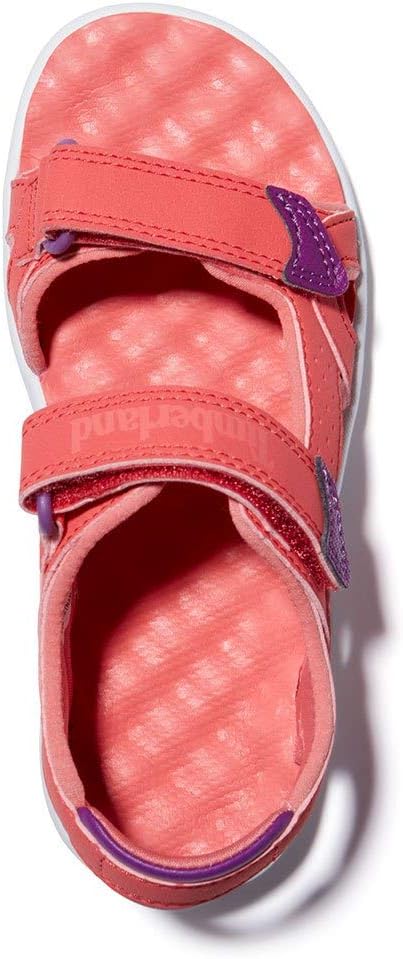 Timberland Unisex Kinder Perkins Row 2-Strap (Youth) Sandalen, 23 EU Rosa Dark Pink