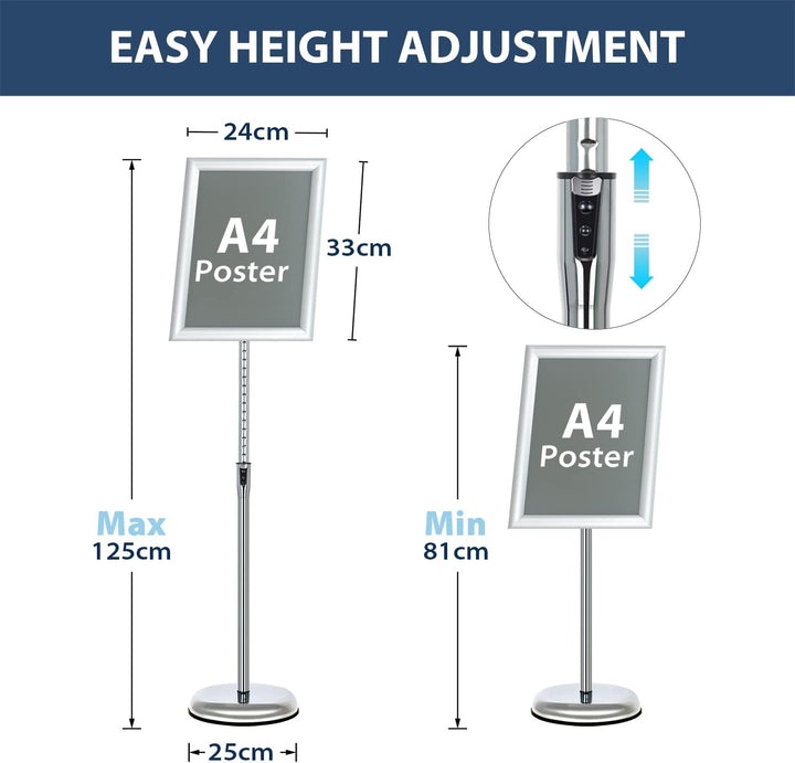 VAIIGO Infoständer Höhenverstellbar Aluminium DIN A4 Plakatständer Informationsständer Präsentations