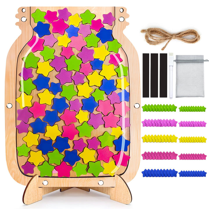 CMBPNNGS Magnetisch Belohnungsglas fur Kinder, Belohnungssystem mit 100 Sternen, Reward Jar Klassenz