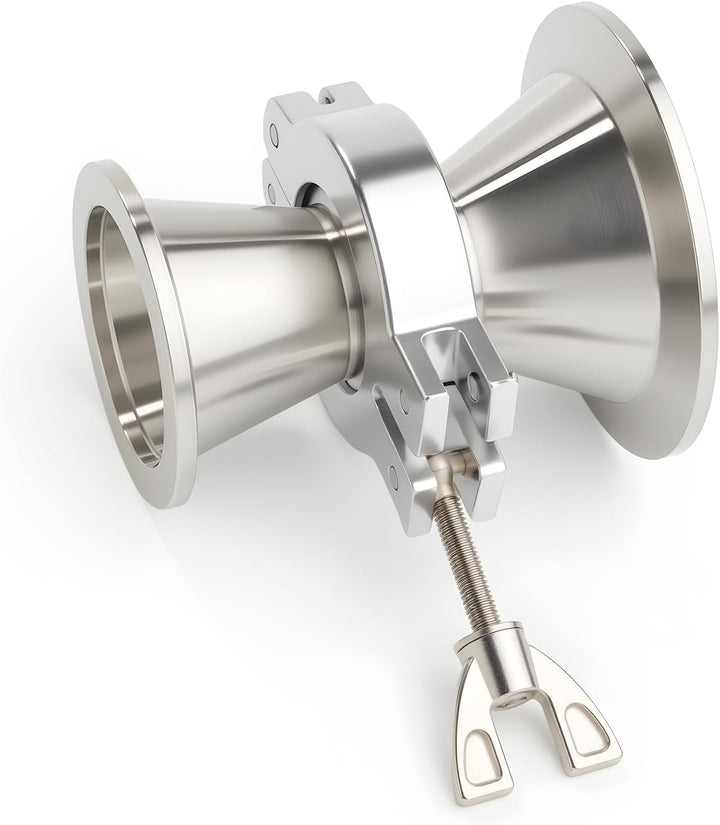 2 Stück KF40 Aluminium-Vakuumklemme + KF Edelstahl-Zentrierring mit O-Ring, KF40