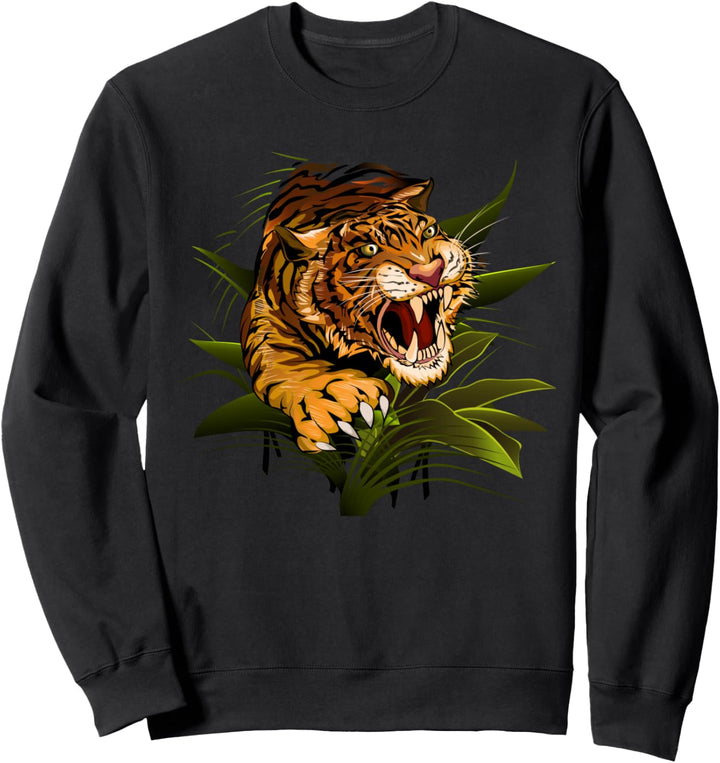 Tiger Japanese Art Tiger im Dschungel Geschenk Sweatshirt