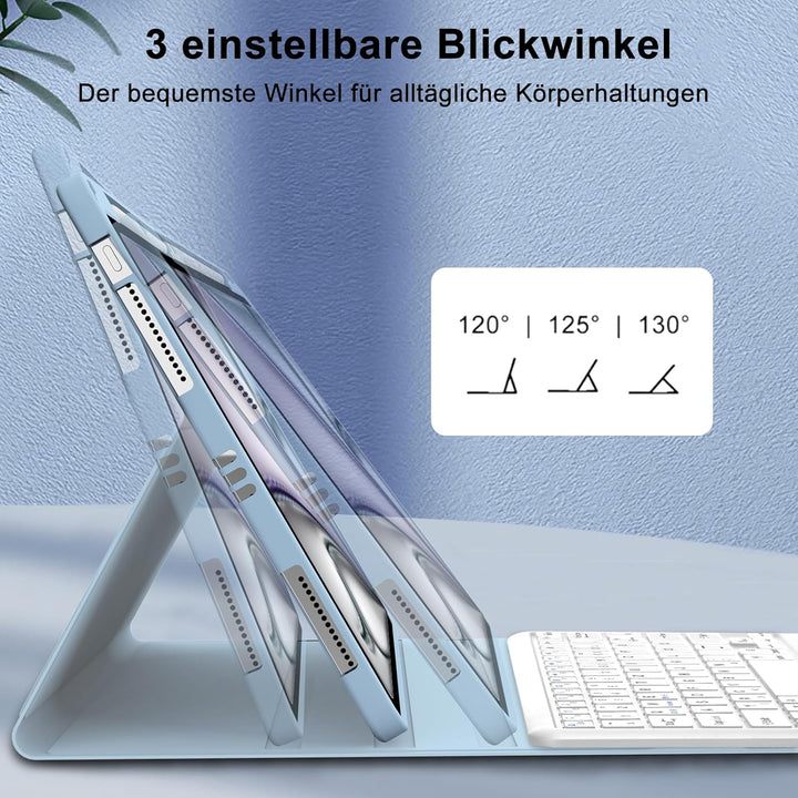SENGBIRCH Tastaturhülle für iPad Air 13'' (M2) 2024 - QWERTZ Deutsche Touchpad Tastatur Abnehmbare B