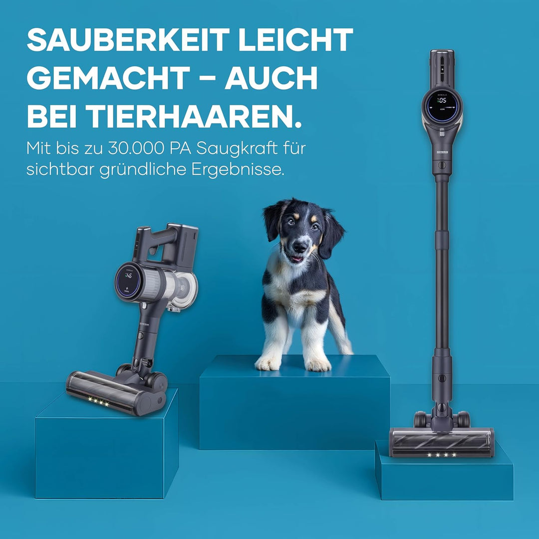 Severin Akku-Handstaubsauger kabellos, 5 Aufsätze, für Tierhaare/Auto/Hartböden, 30.000Pa/400W/60Min