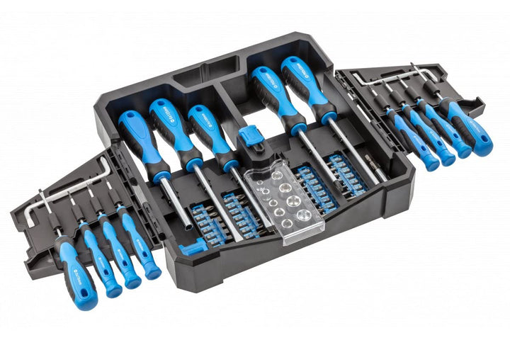 Högert Technik Schraubendreher und Bits aus hochwertigem S2-Legierungsstahl Set 63 Stk. HT1S105