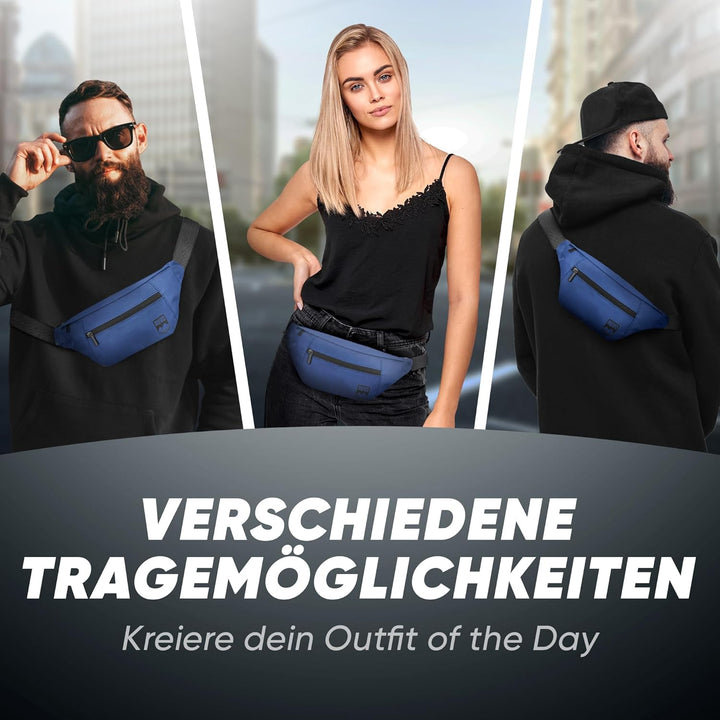 RUVO® Bauchtasche Herren und Damen | Diebstahlsichere Bauchtasche | Outdoor Gürteltasche Herren & Da