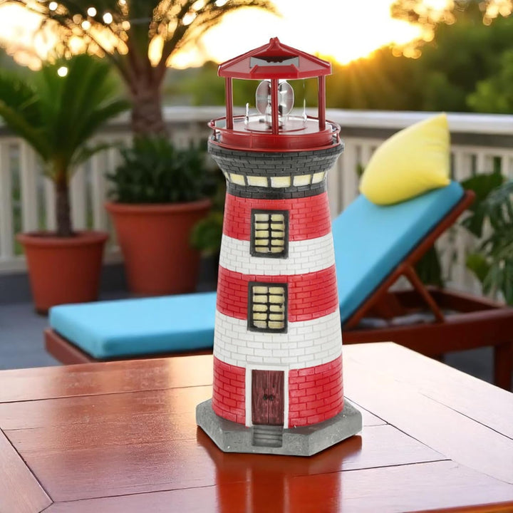 MIJOMA Solar LED Leuchtturm mit Licht – Wetterfest & detailreich für Garten & Balkon – Solar-Deko au