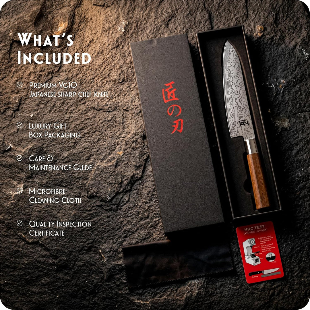 INTIGNIS VG10 Damast Gyuto Kochmesser 20 cm, Japanisches Messer Geschenkbox