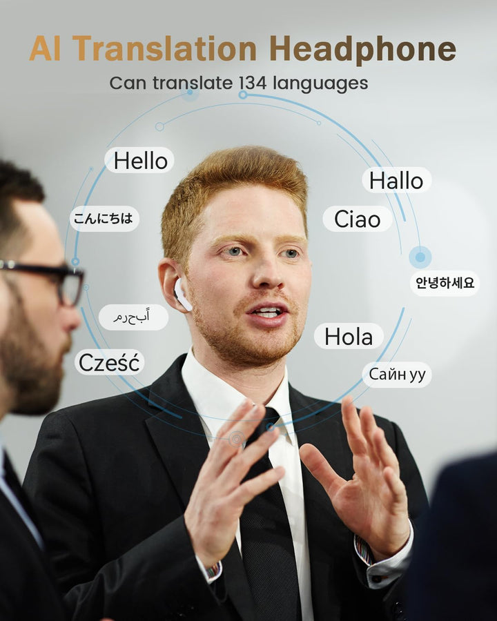 MONODEAL übersetzungskopfhörer, KI-Übersetzungskopfhörer, Open Ear Kopfhörer Bluetooth 5.3, Echtzeit