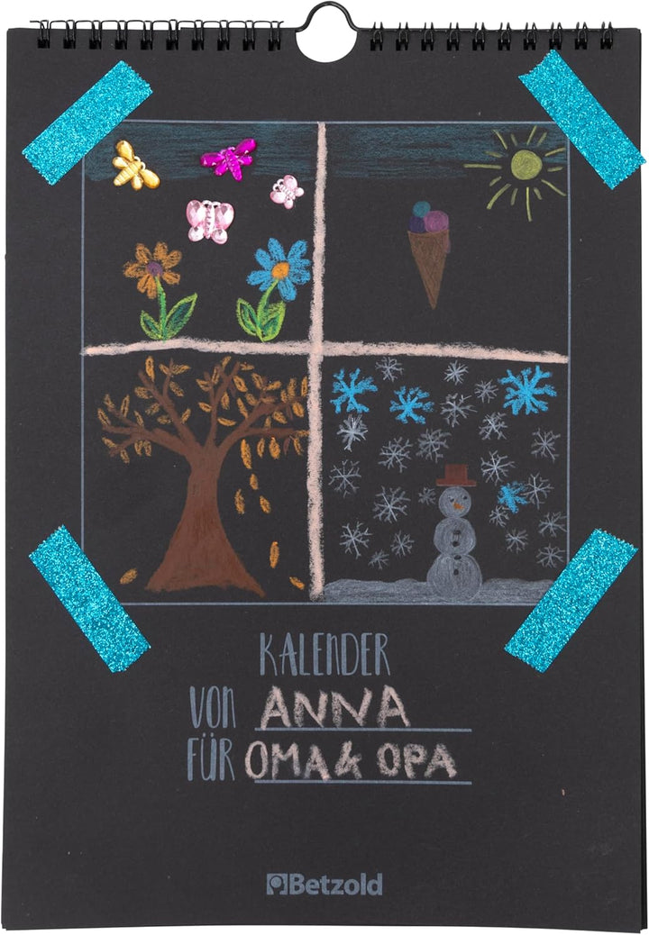 Betzold - Bastel-Kalender Kinder - Kreativ-Kalender Blanko-Wandkalender immerwährend Dauerkalender o