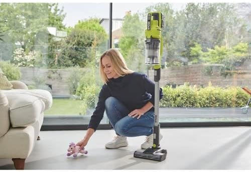 RYOBI 18 V ONE+ Akku-Bodenhandsauger RSV18-120G (30 AirWatt Saugleistung, 820 l/min Luftstrom, 24 cm