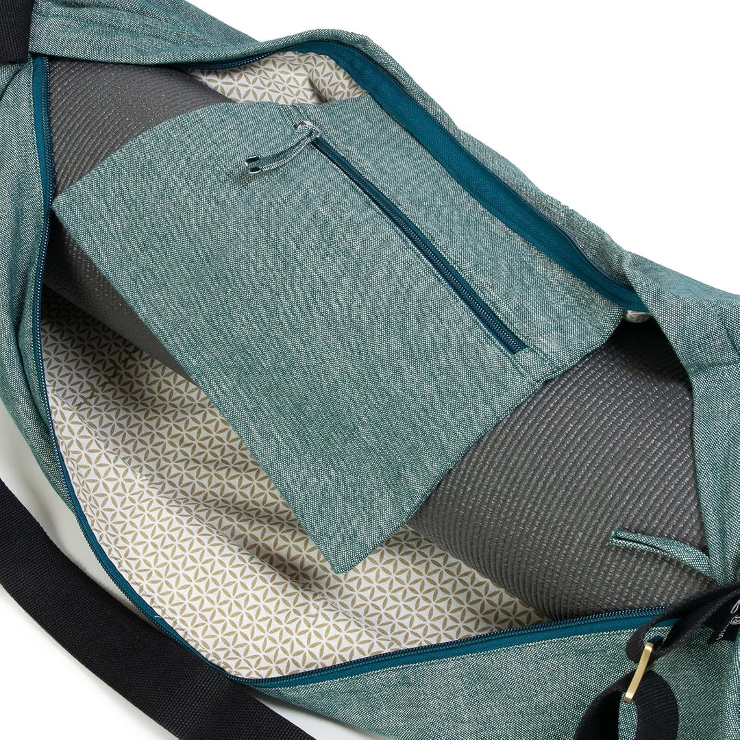 Yoga Studio Zweifarbige Yogamatten-Tasche aus Bio-Baumwolle mit verstellbarem Schultergurt und Tasch