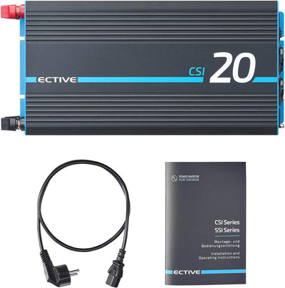 ECTIVE Reiner Sinsus Wechselrichter CSI 20-2000W, 12V auf 230V, USB, USV Funktion, Überhitzungsschut