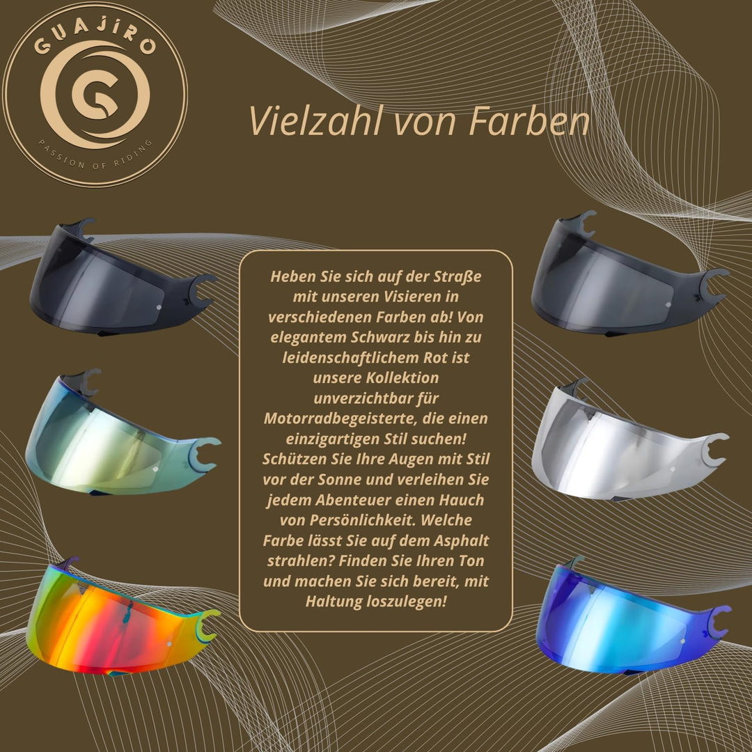 Guajiro - Helmvisier kompatibel mit Shark VZ160 Spartan | Skwal | Skwal 2 | D Swawal – Polycarbonat-