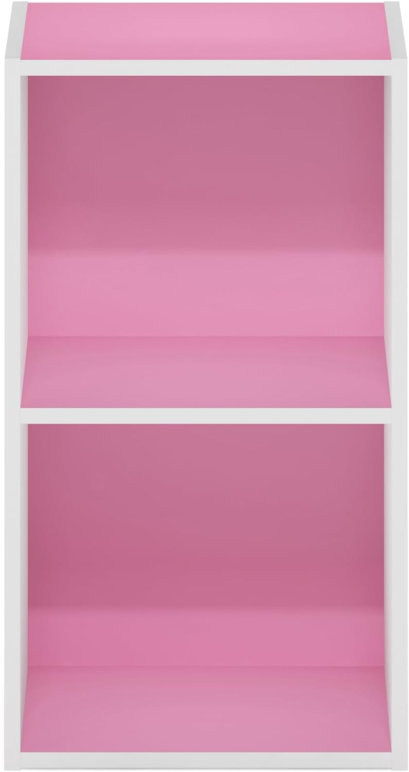 Furinno Luder Bücherregal 30.5(W) x 53.9(H) x 23.7(D) cm Weiss/Rosa, 30.5(W) x 53.9(H) x 23.7(D) cm