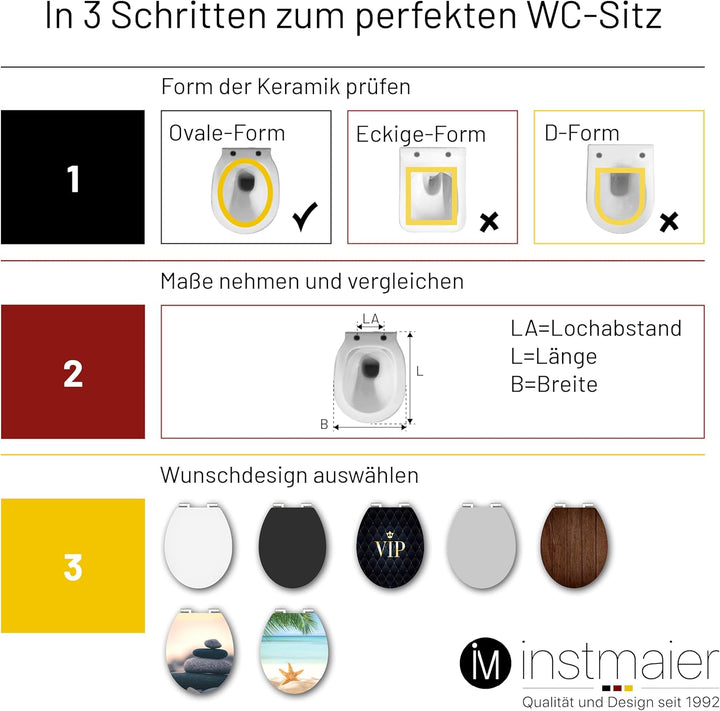 instmaier WC Sitz mit Motiv | Seestern am Strand | Toilettensitz mit Absenkautomatik | Klodeckel aus