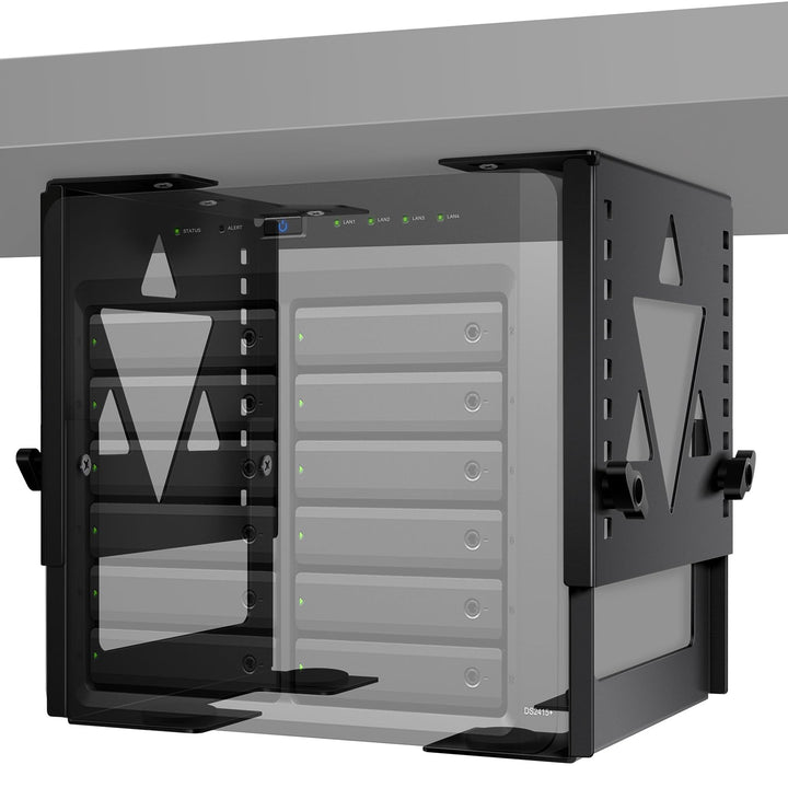 Untertisch-Halterung für Mini-PC, NAS – Höhen- & Breitenverstellbarer PC Halter unter Schreibtisch,