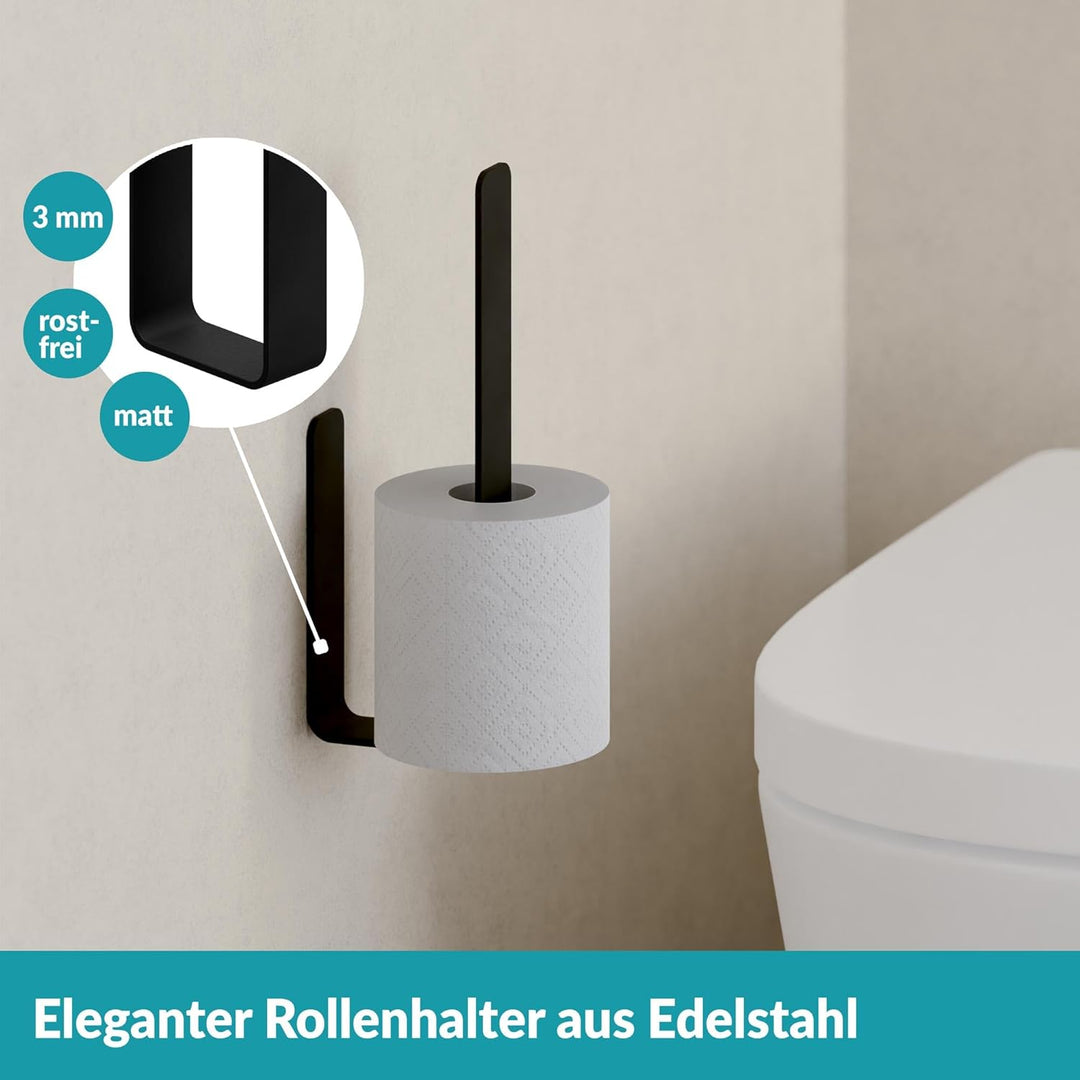 WEISSENSTEIN Toilettenpapier Aufbewahrung ohne Bohren - Toilettenpapierhalter Edelstahl für die Wand