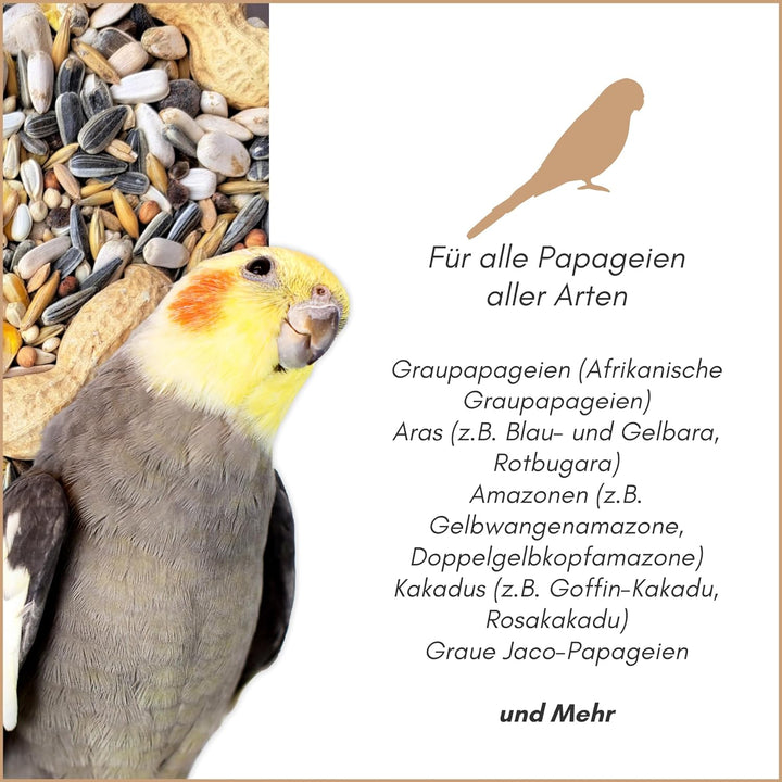 SUPRAVIT Papageienfutter 20 kg, Futtermischung für Papageien Aller Arten 20.00 kg (1er Pack), 20.00