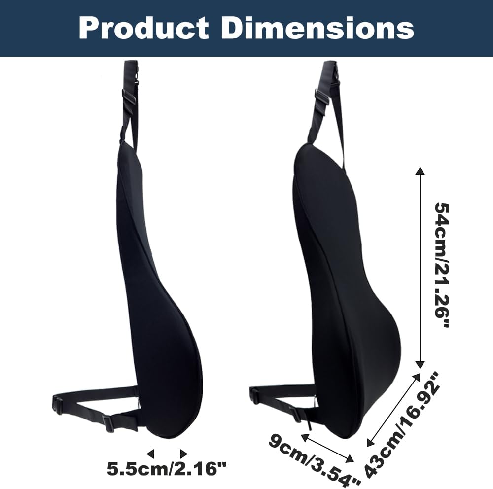 FOUNDCOOL Ergonomisches Lendenwirbelstützkissen, Rückenkissen aus Memory-Schaum für Autositze - Lend