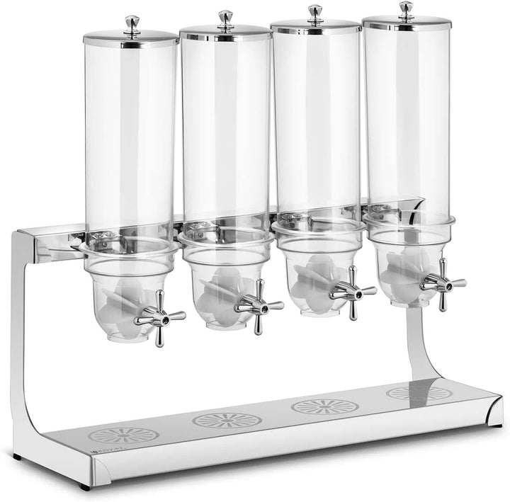 Royal Catering RCCS-3.5LSS4 Müslispender 4 x 3,5 L 4 Behälter Cerealienspender Cornflakes Spender Mü