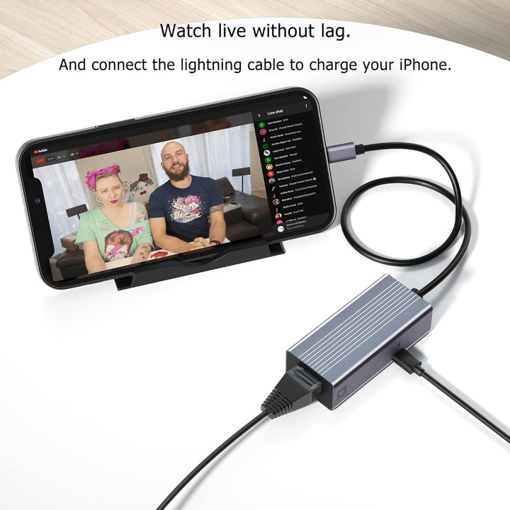 IVSHOWCO Lightning-zu-RJ45-Ethernet-LAN-Netzwerkadapter für iPhone [Apple MFi-Zertifiziert], iPad-zu