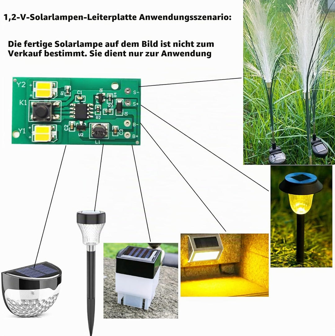 4 Set Solar Light Control Panel Kit LED Licht Controller Board Solar Rasen Licht Control Board für S