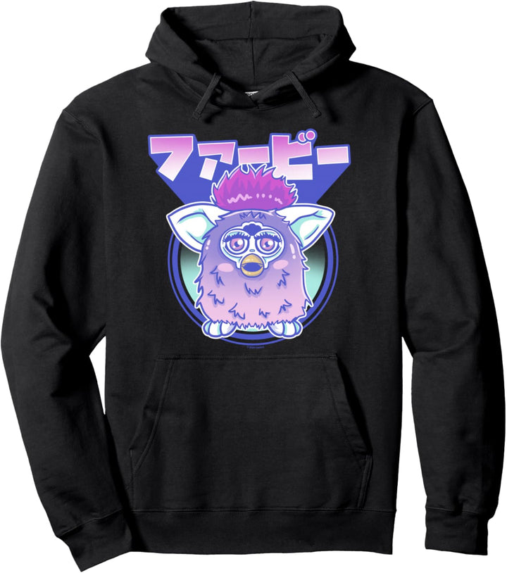 Furby Retro Pink Circle Kanji Portrait Pullover Hoodie