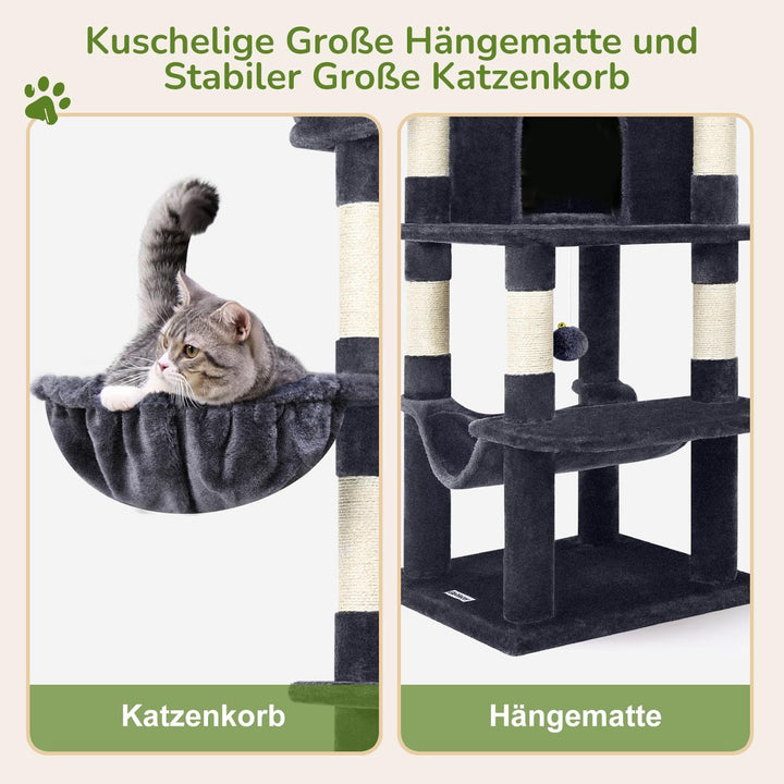 Globlazer Kratzbaum Grosse, Kratzbaum Stabil Passform Ecke mit Gross Katzenhaus 90° Sektor Gepolster