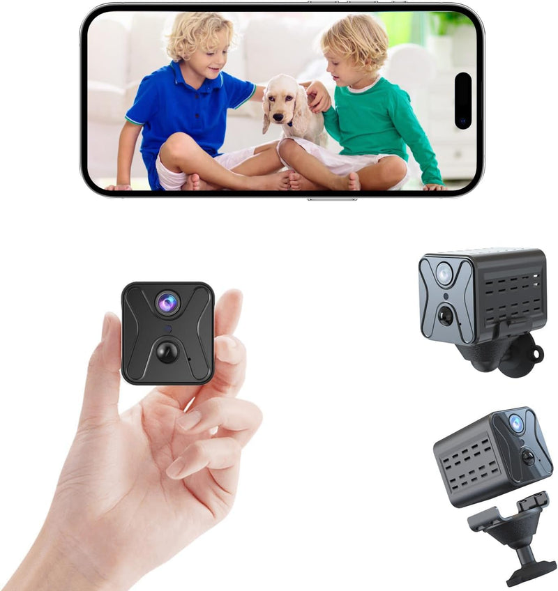 javiscam Mini Kamera, überwachungskamera innen, Kamera überwachung innen, 4K AI Bewegungserkennung,