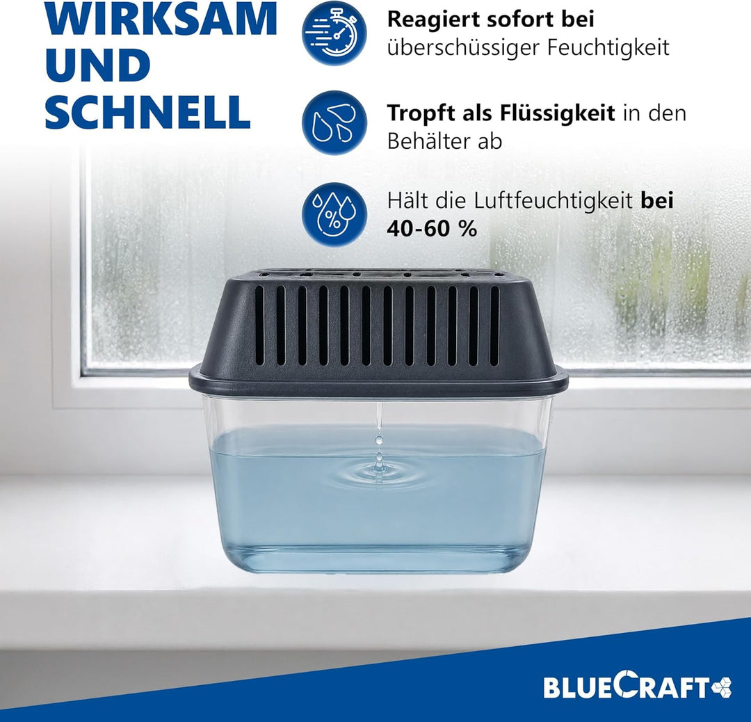 Bluecraft - 10x 1kg Luft-Entfeuchter Granulat Nachfüllpack im Vliesbeutel Raumentfeuchter ohne Strom