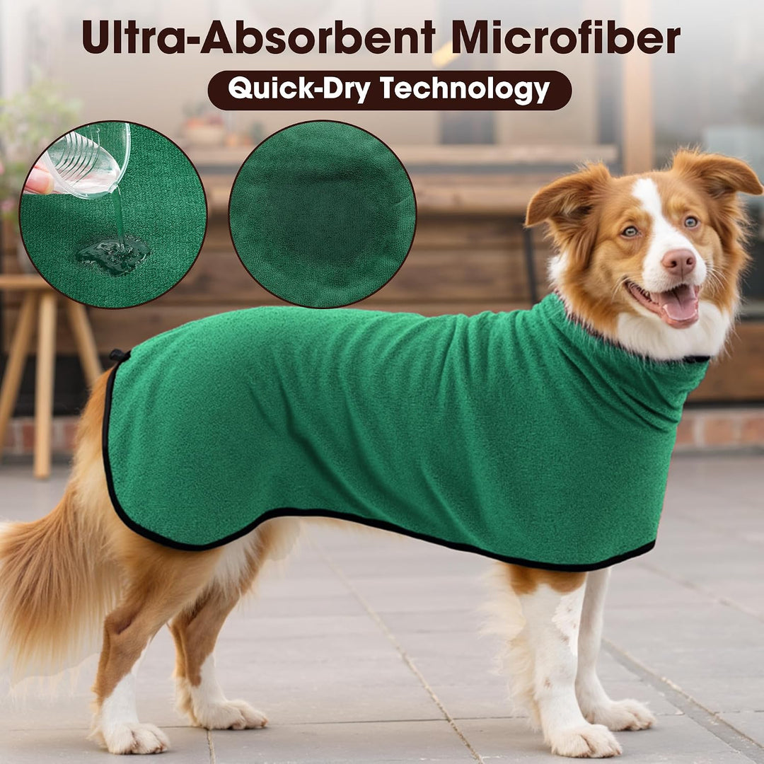 HezzLuv Bademantel für Hunde, Hundebademantel Aus Mikrofaser Für Mittlere Und Grosse Hunde, Saugstar