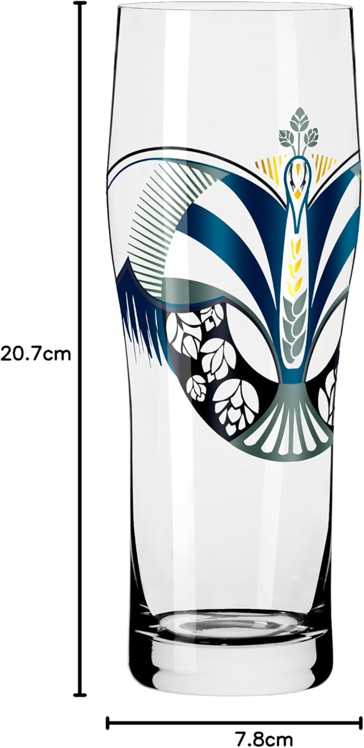 RITZENHOFF 3781004 Trinkglas universal 600 ml - Serie Brauchzeit Nr. 4 – 2 Stk. mit abgestimmtem Mot