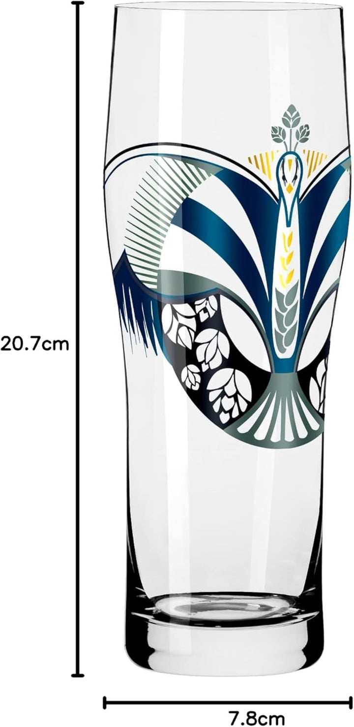 RITZENHOFF 3781004 Trinkglas universal 600 ml - Serie Brauchzeit Nr. 4 – 2 Stk. mit abgestimmtem Mot