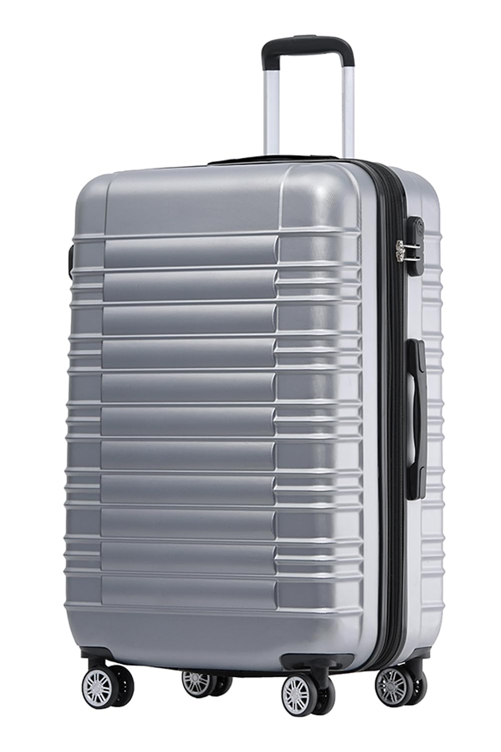 BEIBYE Reisekoffer 2088 Hartschalekoffer Gepäck Koffer Trolley Grösse L in 14 Farben (Silver) Silver