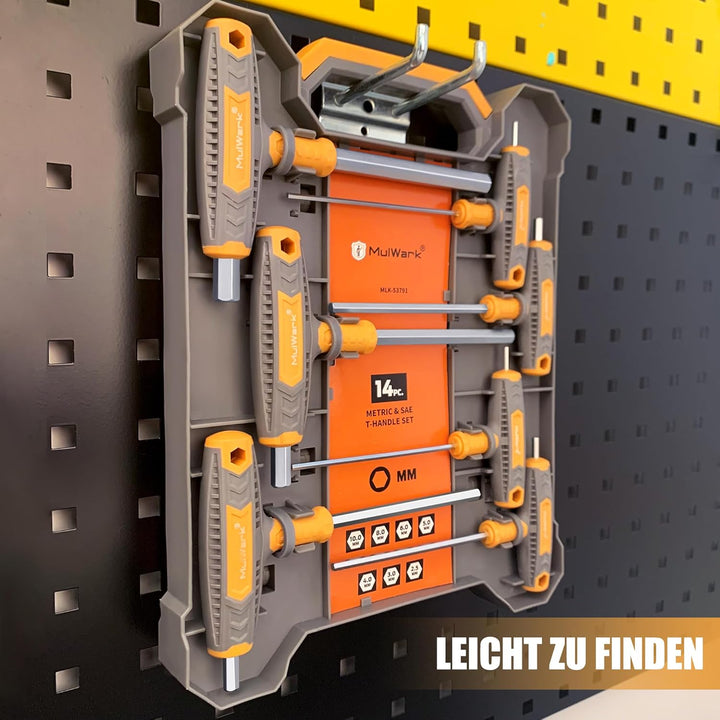 MulWark 14pc Imbusschlüssel Satz Mit Griff Inbusschlüssel Set T-Griff Schraubenschlüssel Set Metrisc