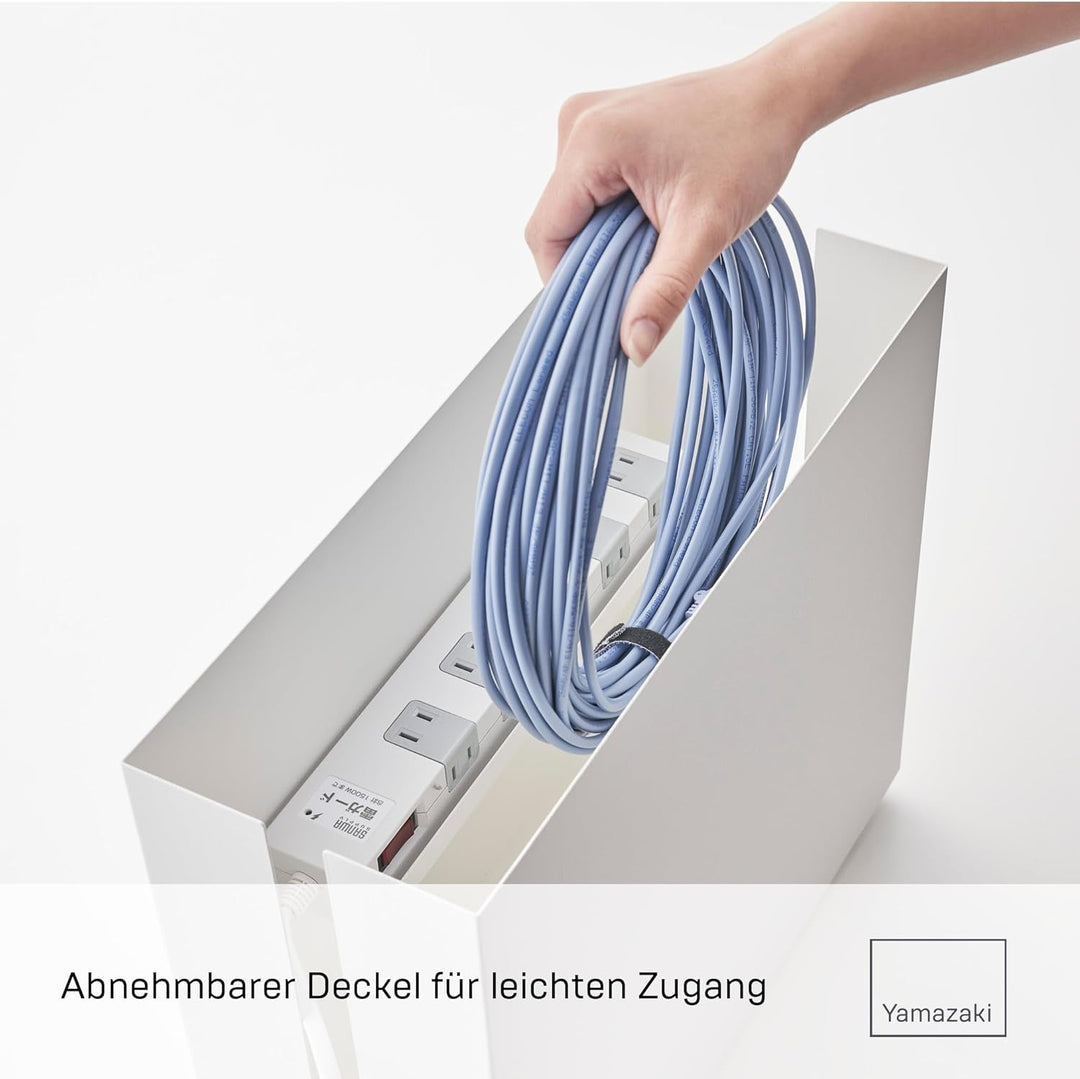 YAMAZAKI Tower Kabelabdeckungen, Metall, Weiss, One Size