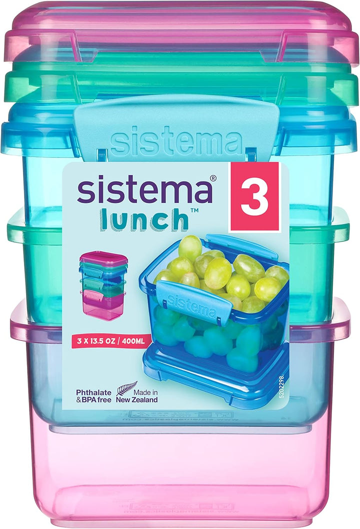 Sistema Lunchbox Frischhaltedose | 400 ml | kleine Snack-Boxen | BPA-freier Kunststoff | gemischte F