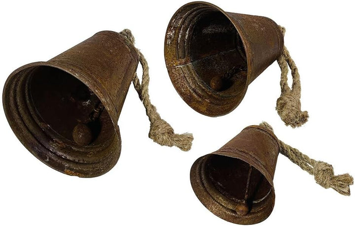 zeitzone Glocken-Set Zink Rostig Weihnachtsglocke 3 Stück Weihnachtsdeko