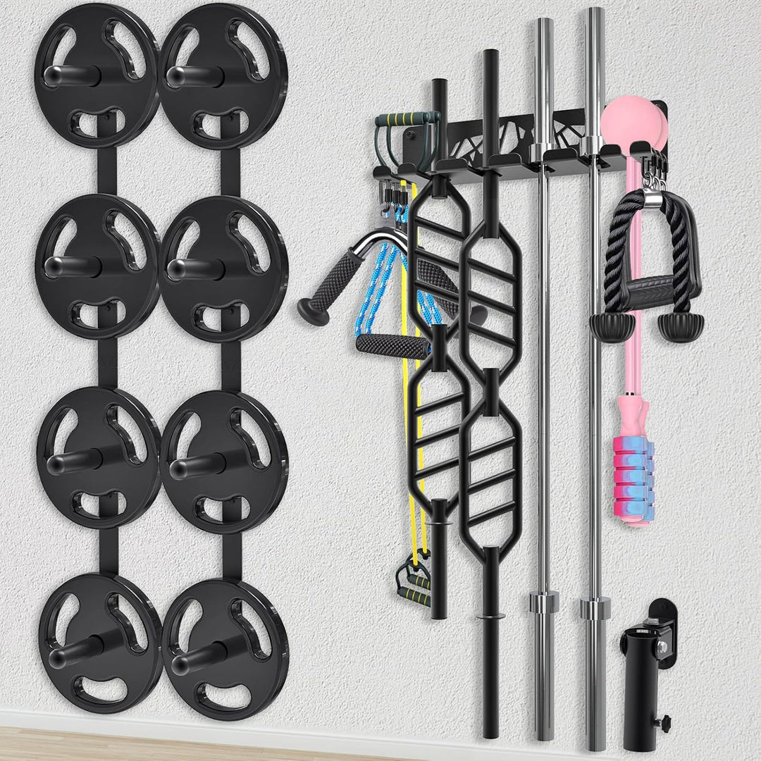 Kipika Gym Organizer-Set – Hantelscheiben-Aufbewahrungsregal (2 Stück), Langhantel-Aufbewahrungsrega