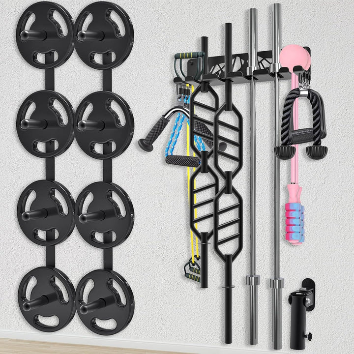 Kipika Gym Organizer-Set – Hantelscheiben-Aufbewahrungsregal (2 Stück), Langhantel-Aufbewahrungsrega