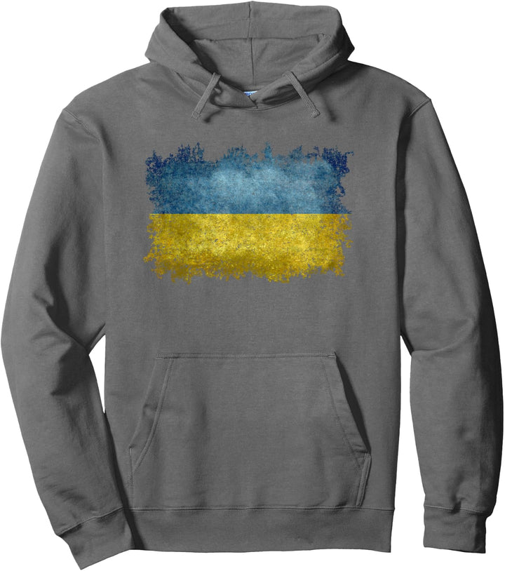 Ukrainische Flagge der Ukraine Distressed Style Pullover Hoodie