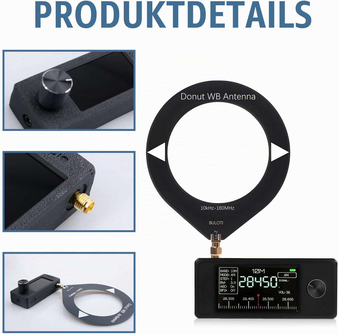 SI4732 Taschenradio 0.5-108MHz, Radio im Taschenformat mit 1,9" IPS Farbdisplay, Vollband-Empfänger